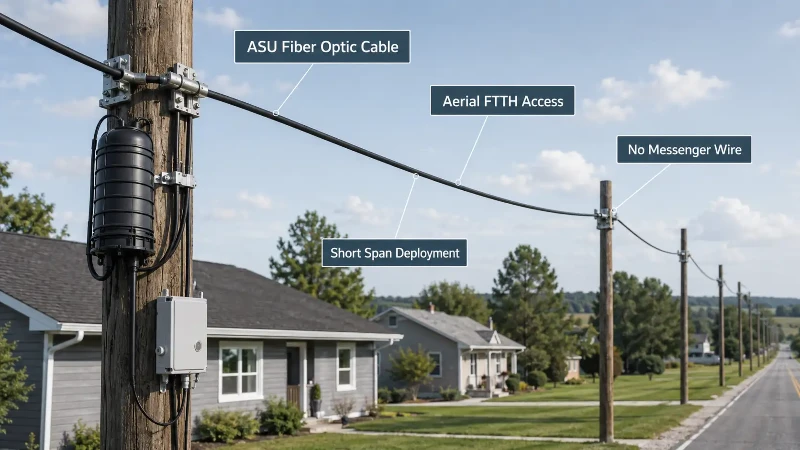 ASU fiber optic cable for aerial FTTH access network ASU fiber optic cable for aerial FTTH access network