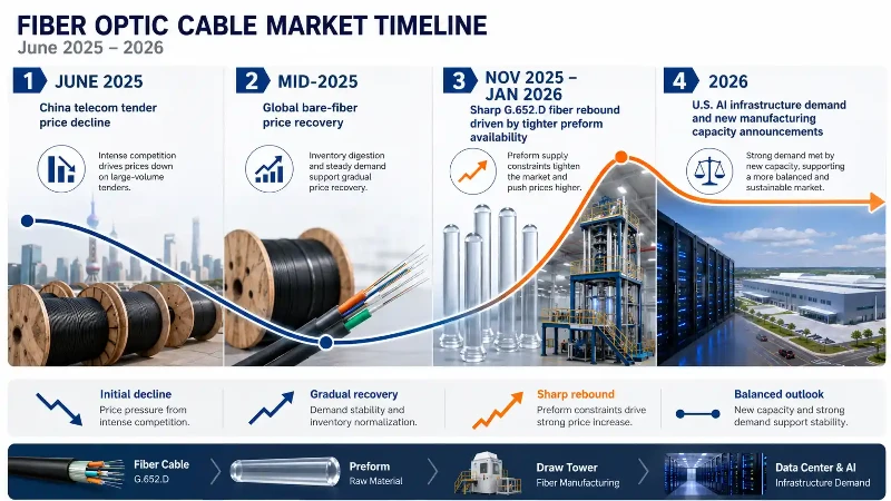 Timeline of fiber optic cable price changes from 2025 to 2026 Timeline of fiber optic cable price changes from 2025 to 2026